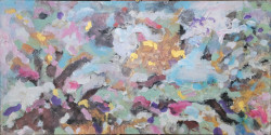 Abstract with Pink Abstract with Pink - By Joe Junker, Acrylic on Panel, 12 x 24 inches