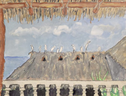 Bahia Azul Palapa Roof Bahia Azul Palapa Roof - By Joe Junker, Gouache on Arches Hot Press, 9 x 12.1 inches