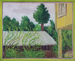 Before the Barn Fire Before the Barn Fire - By Joe Junker, Oil Pastels on Oils on Canvas on Stretcher, 20 x 16 inches (22.5 x 17.5 inches framed)