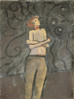 Chill Evening Thoughts Chill Evening Thoughts - By Joe Junker, Charcoal, Oil on Canvas, 10 x 14 inches