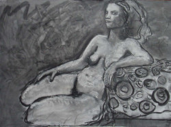 Circle Pattern Pillow Circle Pattern Pillow - By Joe Junker, Charcoal on Gessoed Masonite, 32.6 x 24 inches