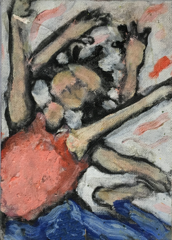 Ji Double Arm Sweep Leapfloat Ji Double Arm Sweep Leapfloat - By Joe Junker, Acrylic and Charcoals on Fredrix Canvas Panel on on Board, 5 x 7 inches ( 5.8 x 7.5 inches framed)