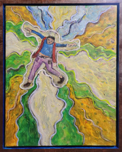 Ji Energy Stance Acrylic on Canvas on Board, 15.4 x 8.5 inches ( 16.8 x 10 inches framed)