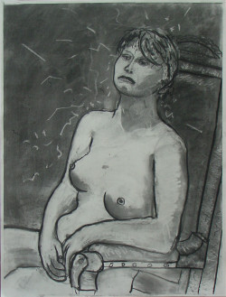 Judith Feeling Sad Judith Feeling Sad - By Joe Junker, Charcoal on Archival Paper, 19 x 25 inches