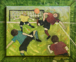 KEAPER READY KEAPER READY - By Joe Junker, Oil Pastels on Oil Paint on Canvas, 11 x 14 inches (16.9 x 13.9 inches framed)