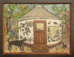 Little Yurt Little Yurt - By Joe Junker, Mixed Media on Canvas, 16 x 12 inches (18.1 x 14 inches framed)