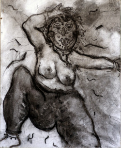 Masked Dancer 1 Masked Dancer 1 - By Joe Junker, Charcoal and Medium on Canvas, 16 x 20 inches