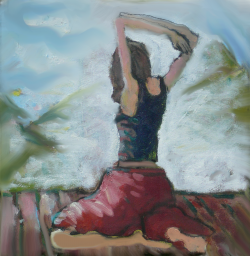 Morning Stretch Morning Stretch - By Joe Junker, Oils on Canvas, 12 x 112 inches ( 15 x 15 inches framed)