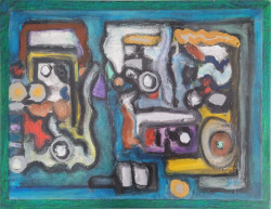 Rectilinear Abstract Rectilinear Abstract - By Joe Junker, Acrylic on Charcoal on Canvas, 16 x 12 inches (17.5 x 13.5 inches framed)