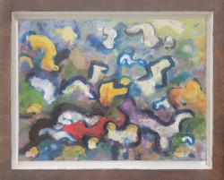 Red Outlier Red Outlier - By Joe Junker, Canvas Art Panel on Board on Canvas Art Panel on Board, 12 x 9 inches ( 14.1 x 11.1 inches framed)