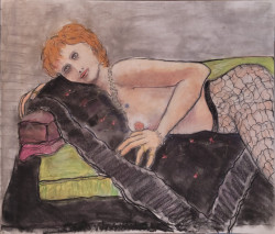 Roxanna in Patterned Stockings Roxanna in Patterned Stockings - By Joe Junker, Pastels and Charcoals on Paper, 32 x 27 inches