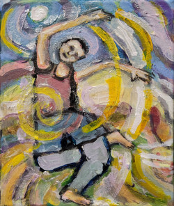 Two Ji Dance Two Ji Dance - By Joe Junker, Acrylic on Canvas, 8 x 10 inches