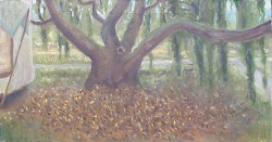 Under the Willow Under the Willow - By Joe Junker, Oils on Canvas on Stretcher, 35 x 16 inches