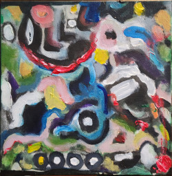 Urban Dance Urban Dance - By Joe Junker, Mixed Media on Canvas, 10 x 10 inches (12.5 x 12.4 inches framed)